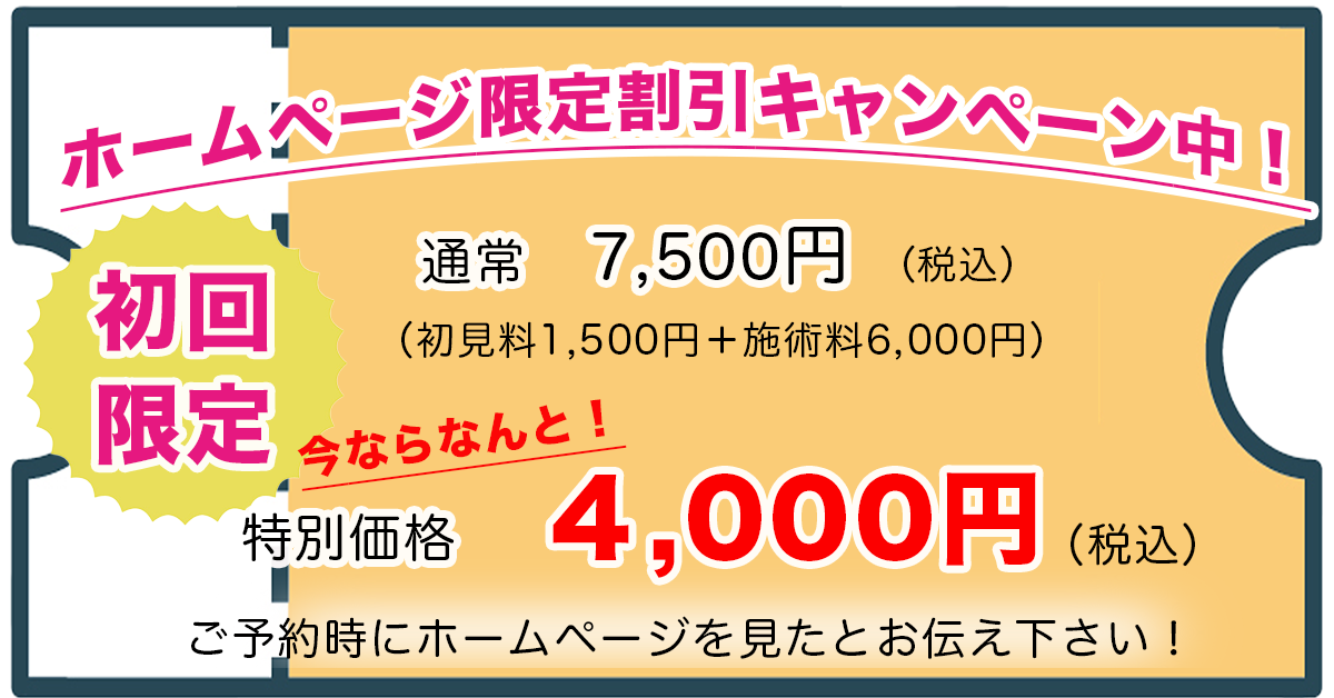 ホームページ割引キャンペーン中
